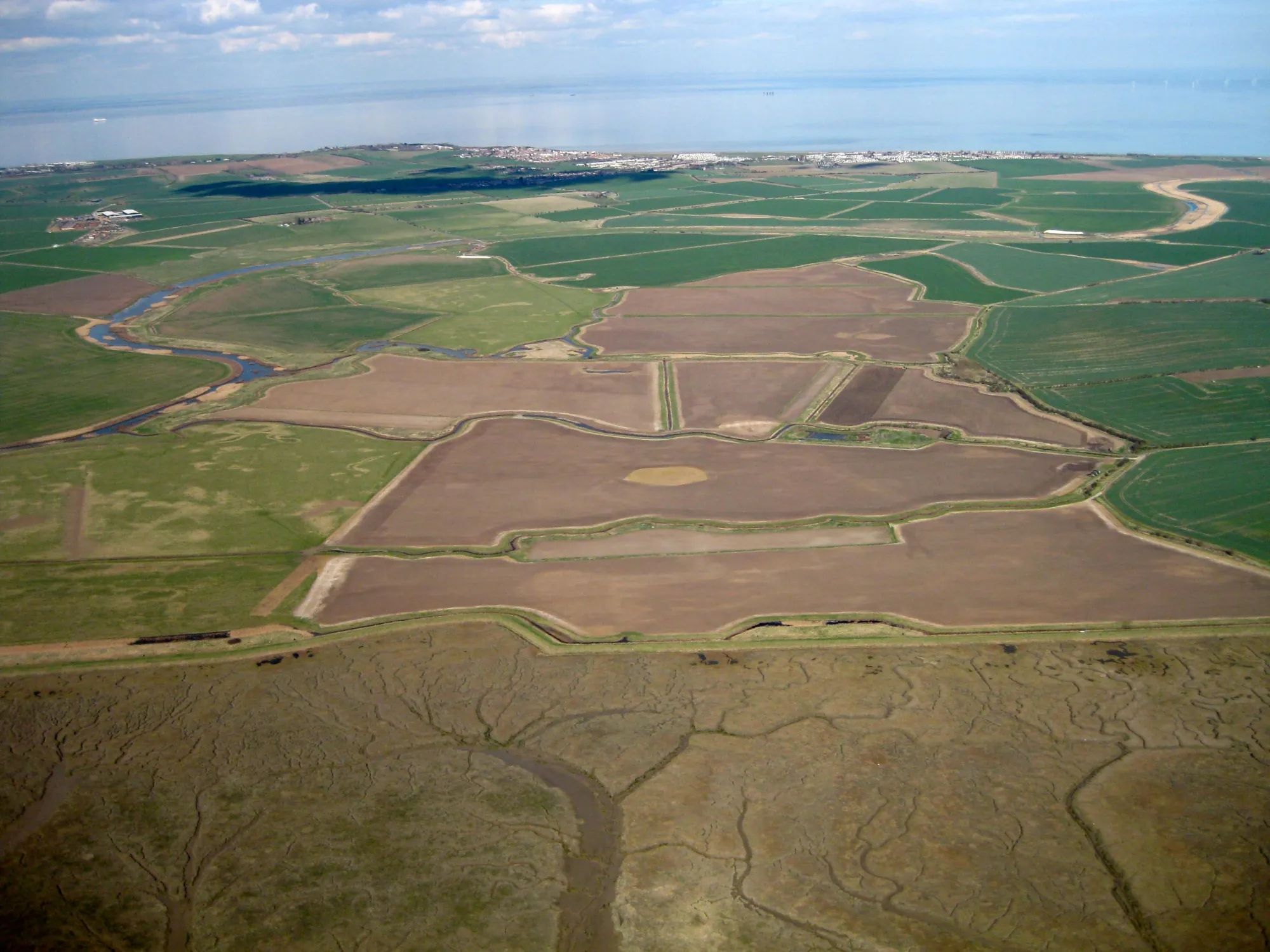 Aerial shot of Capel Fleet (upper left)