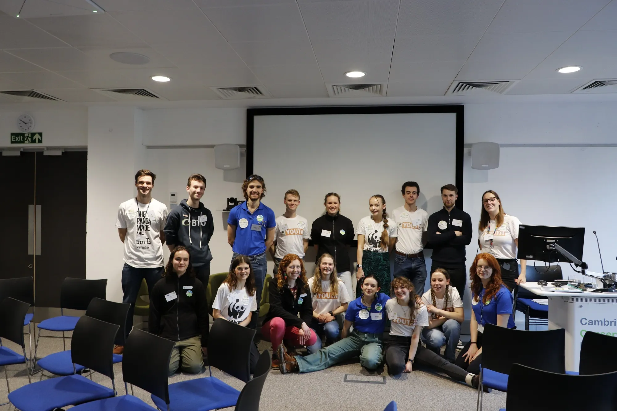 The Youth Council stood in front of a white board