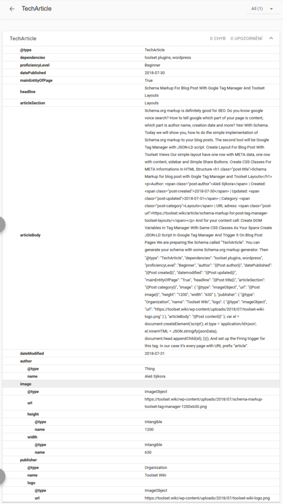 schema tech article markup